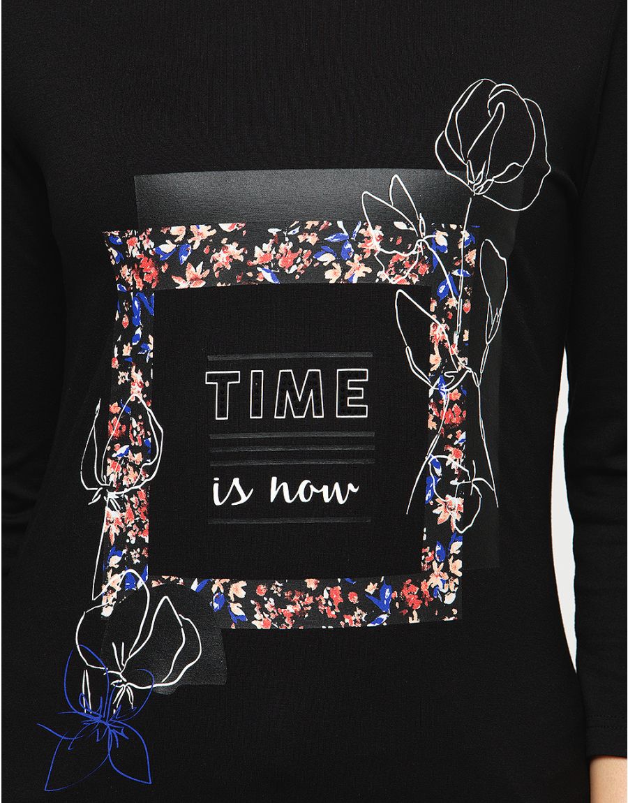 T-shirt noir imprimé