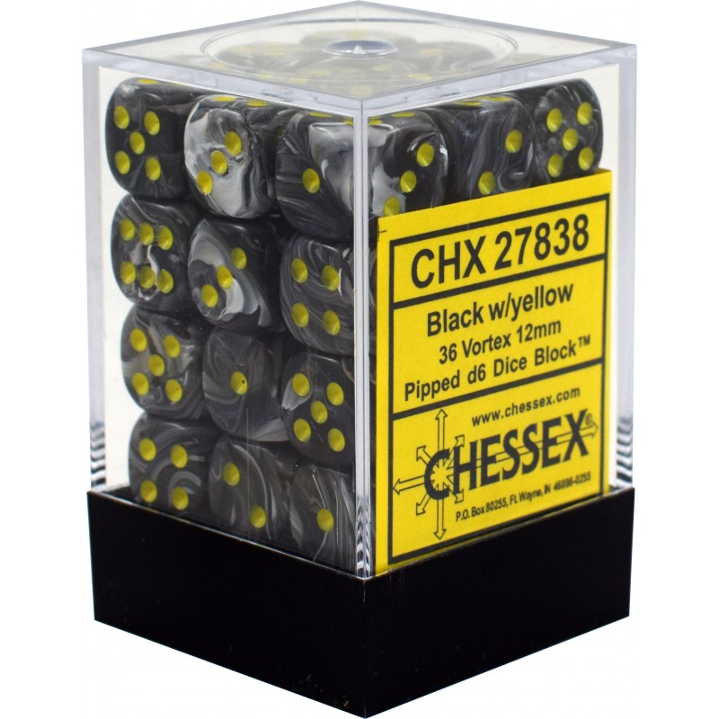 Pack de 36 dés D6 * vortex * NOIR