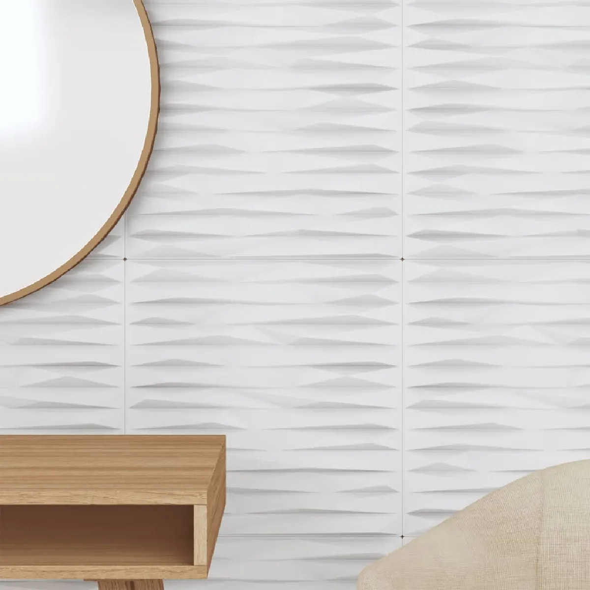 vidaXL Panneaux muraux 48 pcs - Blanc