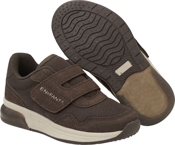 ENFANT Sneakers Velcro w. Lights Chocolate brown