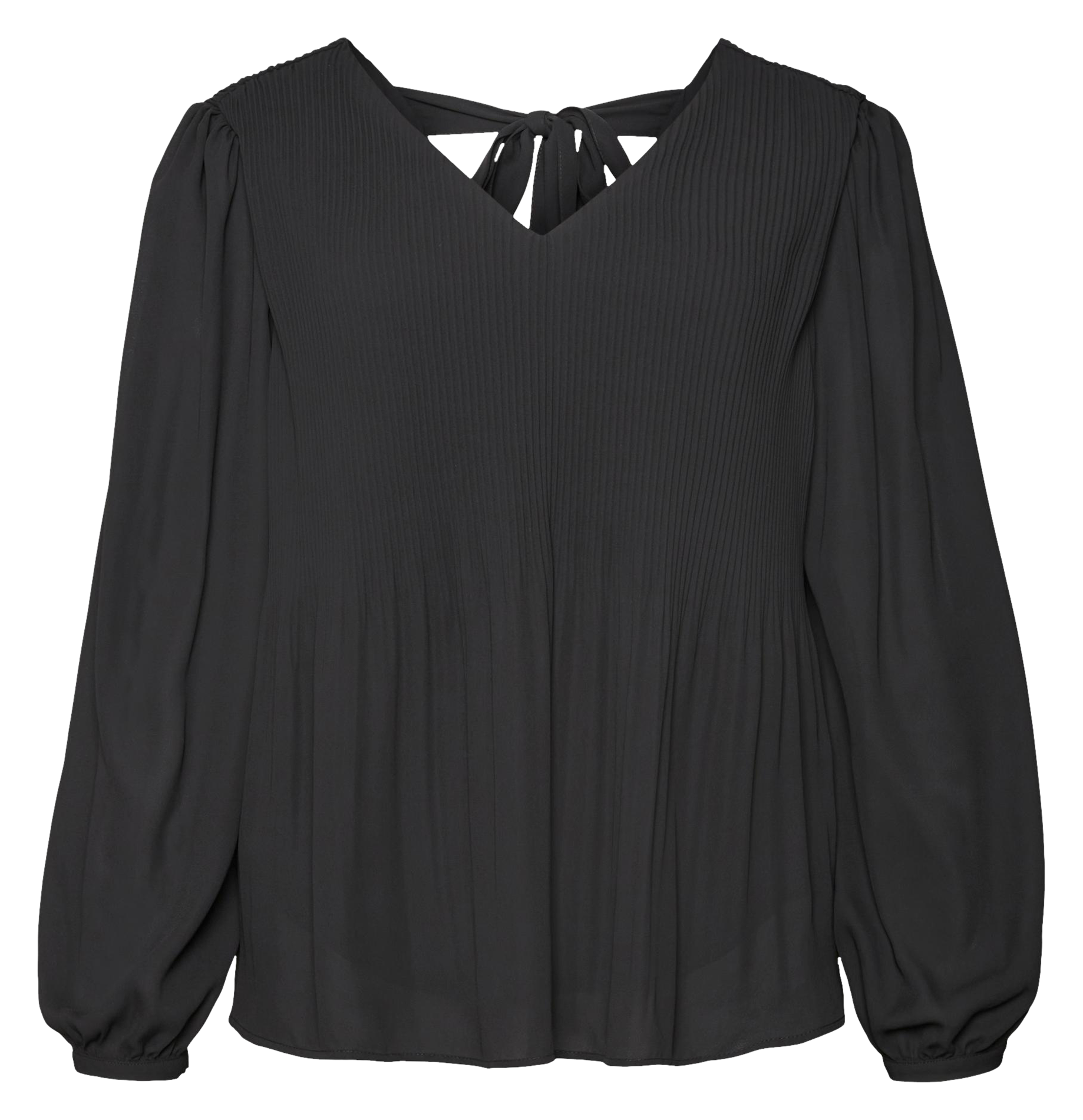 CINDY - Blouse col V plissée | Noir