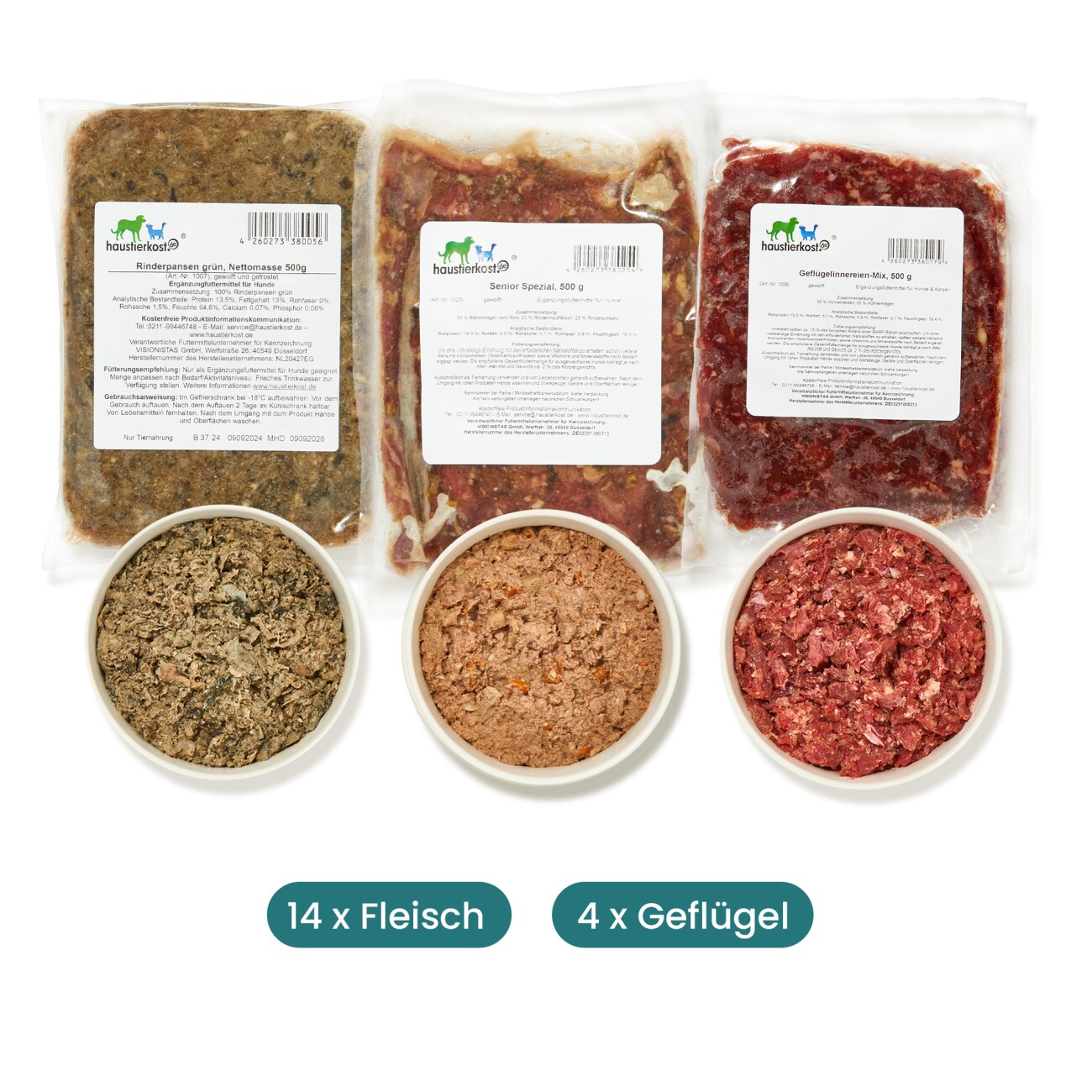 haustierkost.de Hund Senior Frostfutter Menü 9 kg