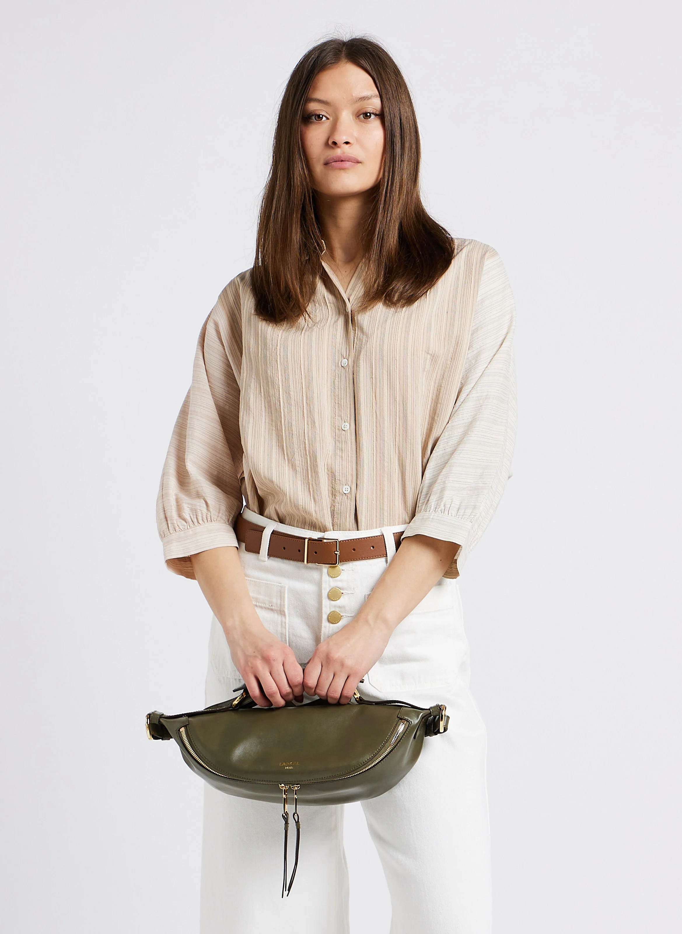 ORIGAMI S - Sac bandoulière en cuir | Kaki
