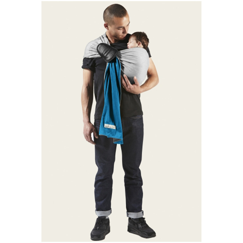 Sling - Petite écharpe sans noeud - Gris / Bleu Canard