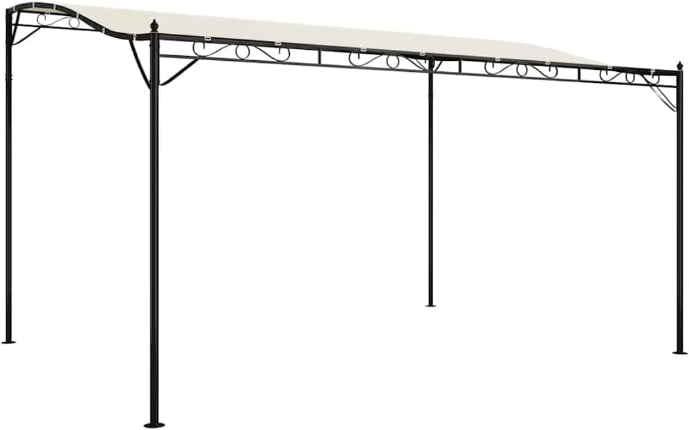 vidaXL Markise, Sonnenmarkise Wasserfest UV-Schutz, Balkonmarkise Sonnenschutz mit Stahlrahmen, Regenschutz Überdachung Terrasse, Creme 4x3 m 180 g/m² Stoff Stahl