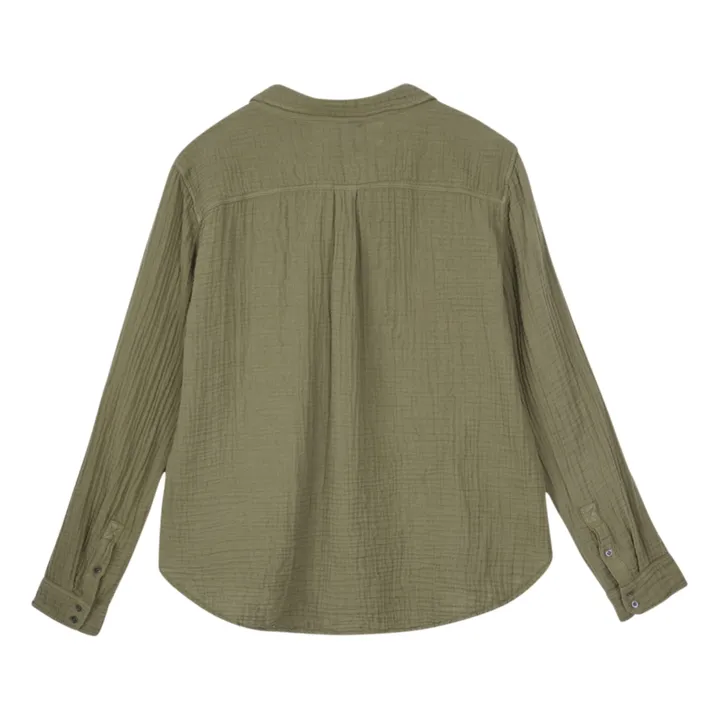 Xirena Chemise Scout Gaze de Coton | Vert kaki
