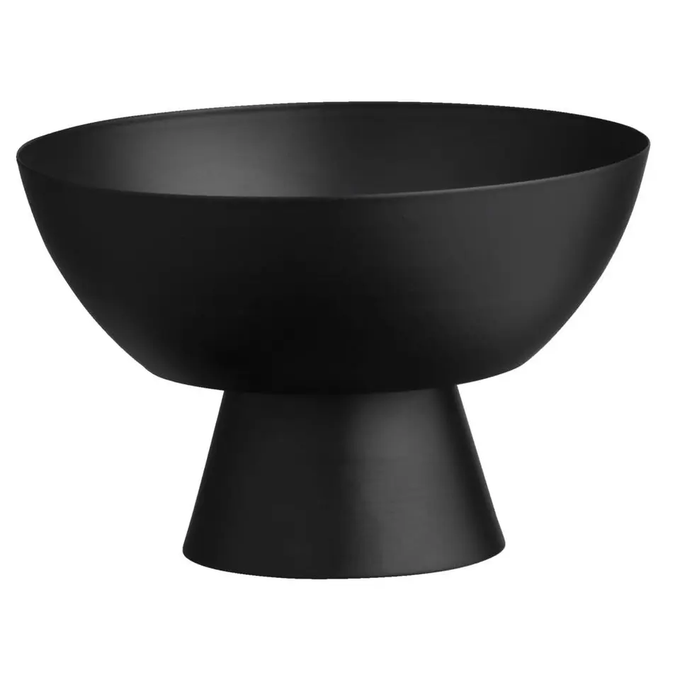 Decoratieschaal op voet - zwart - metaal - 10xØ16 cm