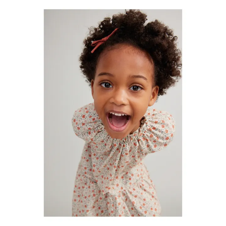 Soor Ploom Robe Coton Bio Fleurie Edith | Ecru