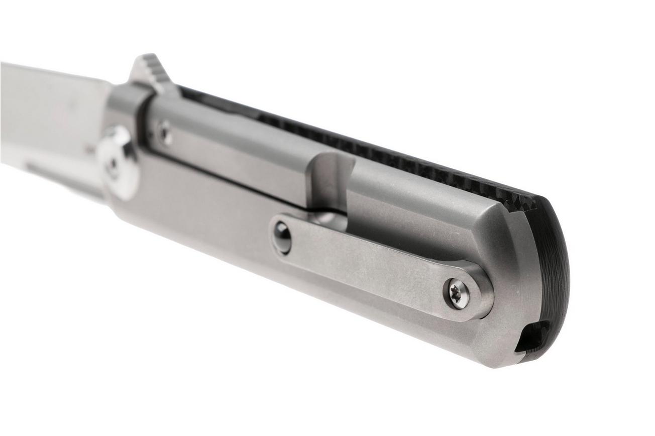 Liong Mah Tanto One, Stonewashed M390, Half Carbonfiber Titanium, zakmes