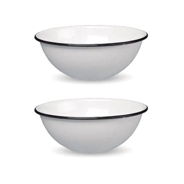 Set de 2 bols blancs émaillés 18 cm Graniteware