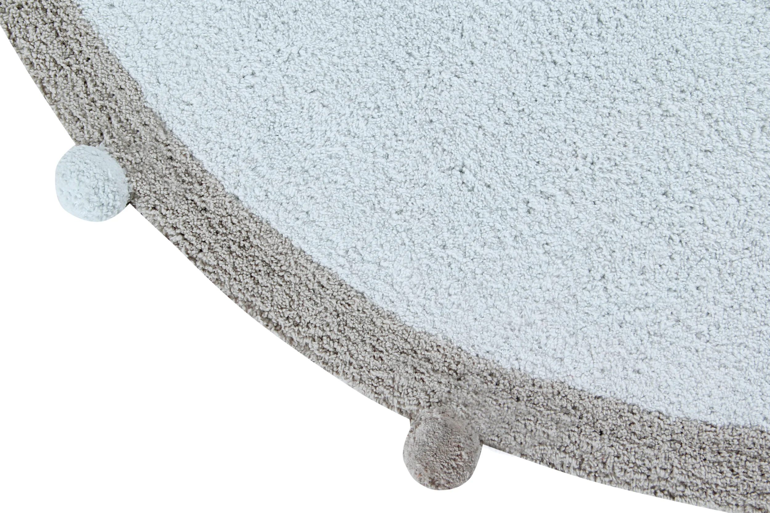 PÉTILLANT - Tapis rond lavable en coton | Bleu
