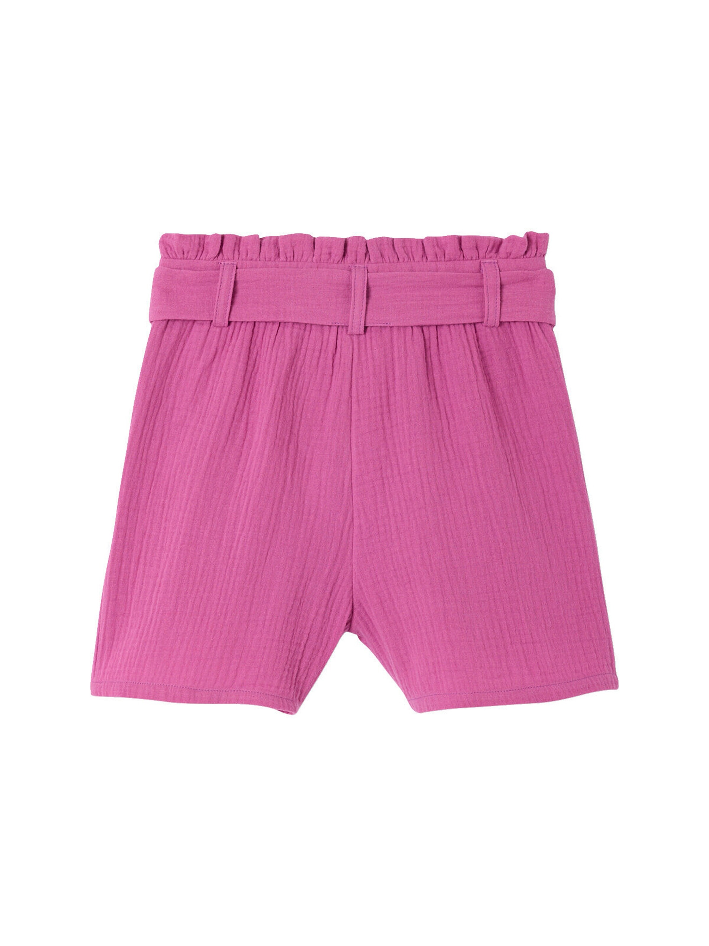 Vertbaudet Mädchen Musselin-Shorts mit Gürtel violett