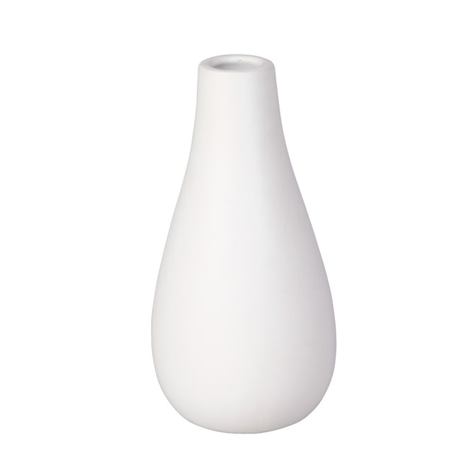 Vase - bauchig - weiß - ca. 8 x 15,5 cm