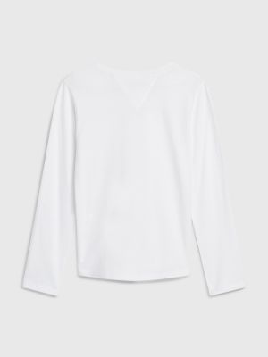 Camiseta de manga comprida com logo essencial