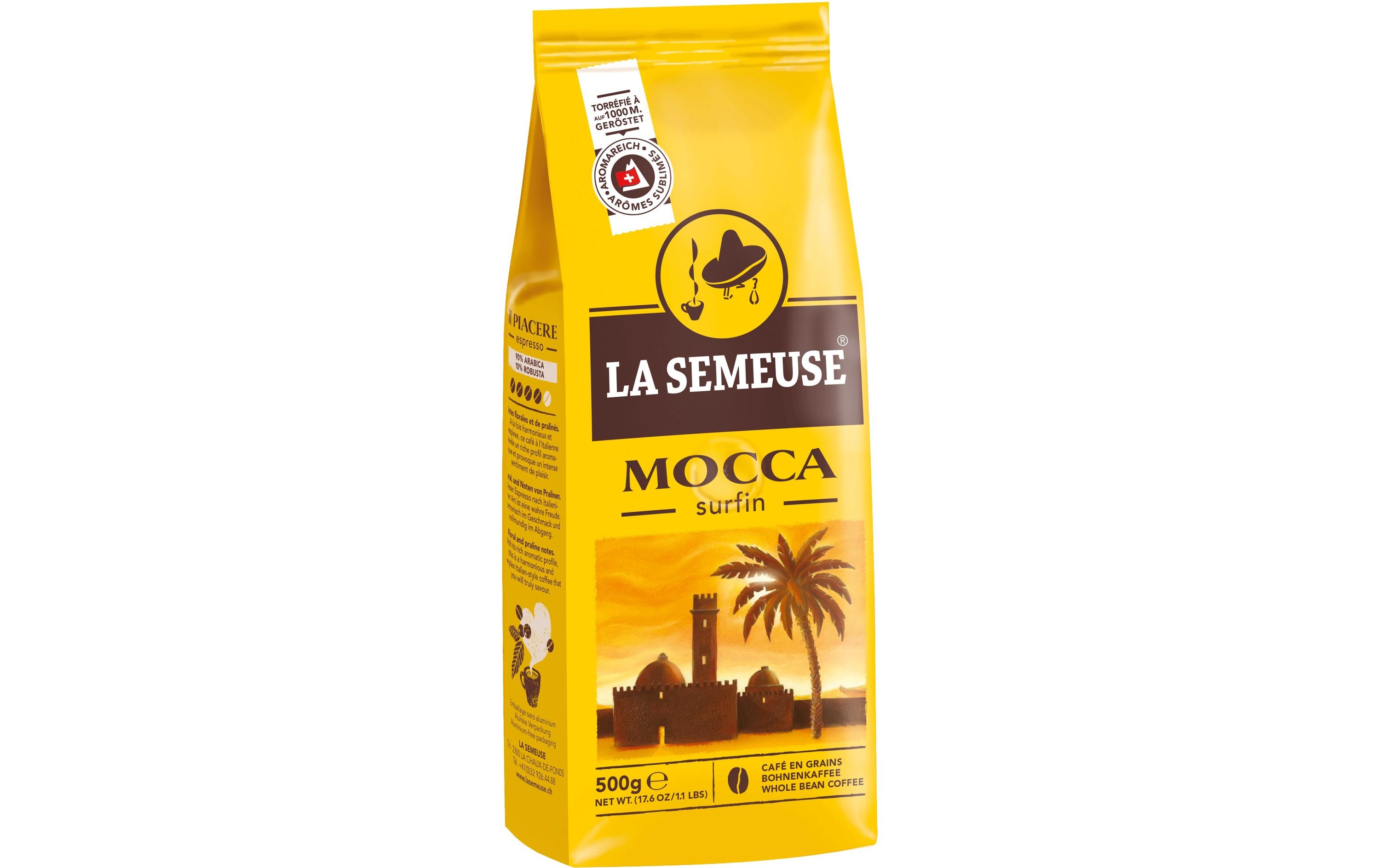 Kaffeebohnen Mocca Surfin 500 gEspressobohnen-Kaffeemischung mit Mocca-Geschmack