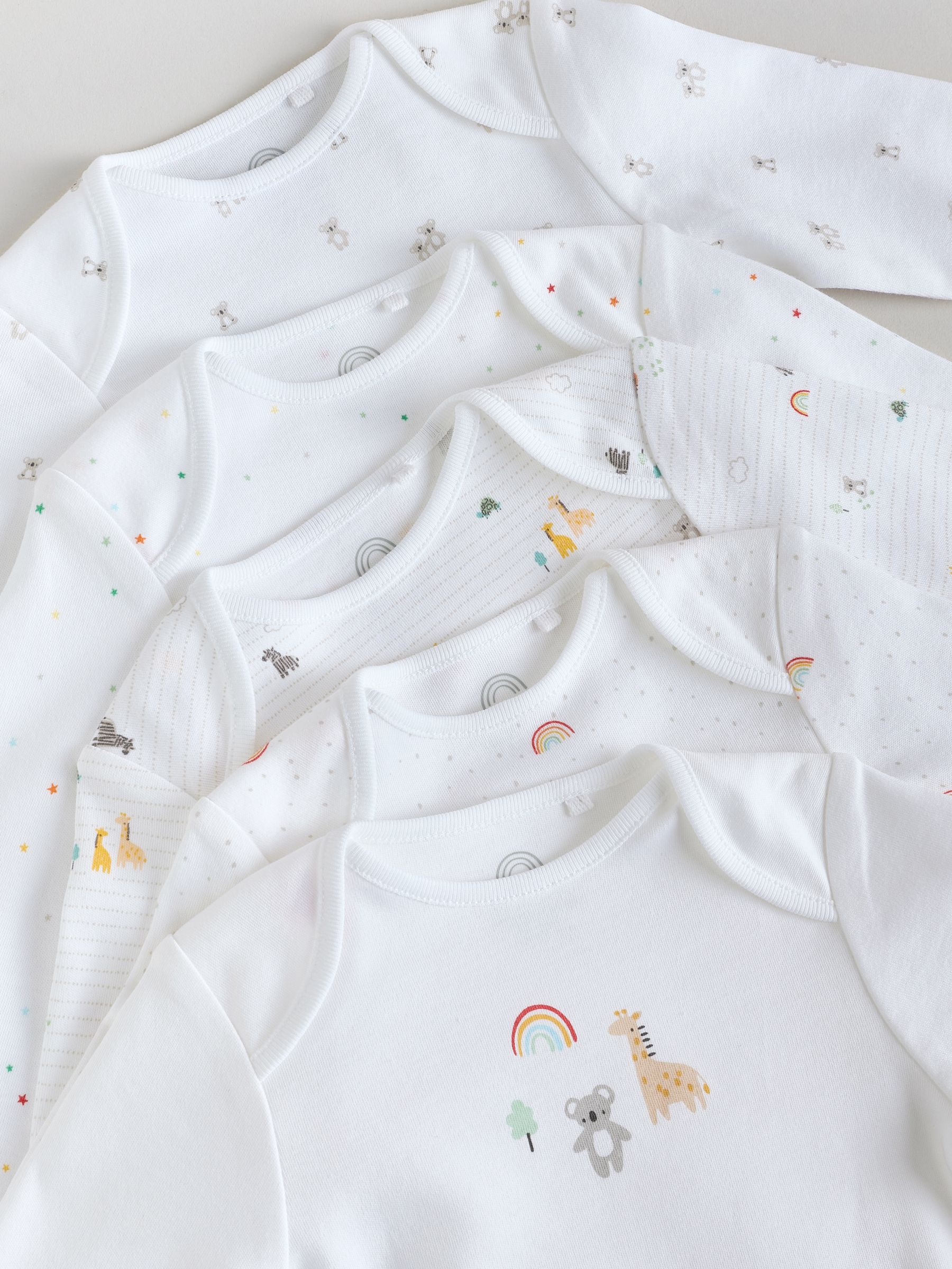 Wit met figuurprint - Baby Bodysuits met Lange mouwen van 100% katoen