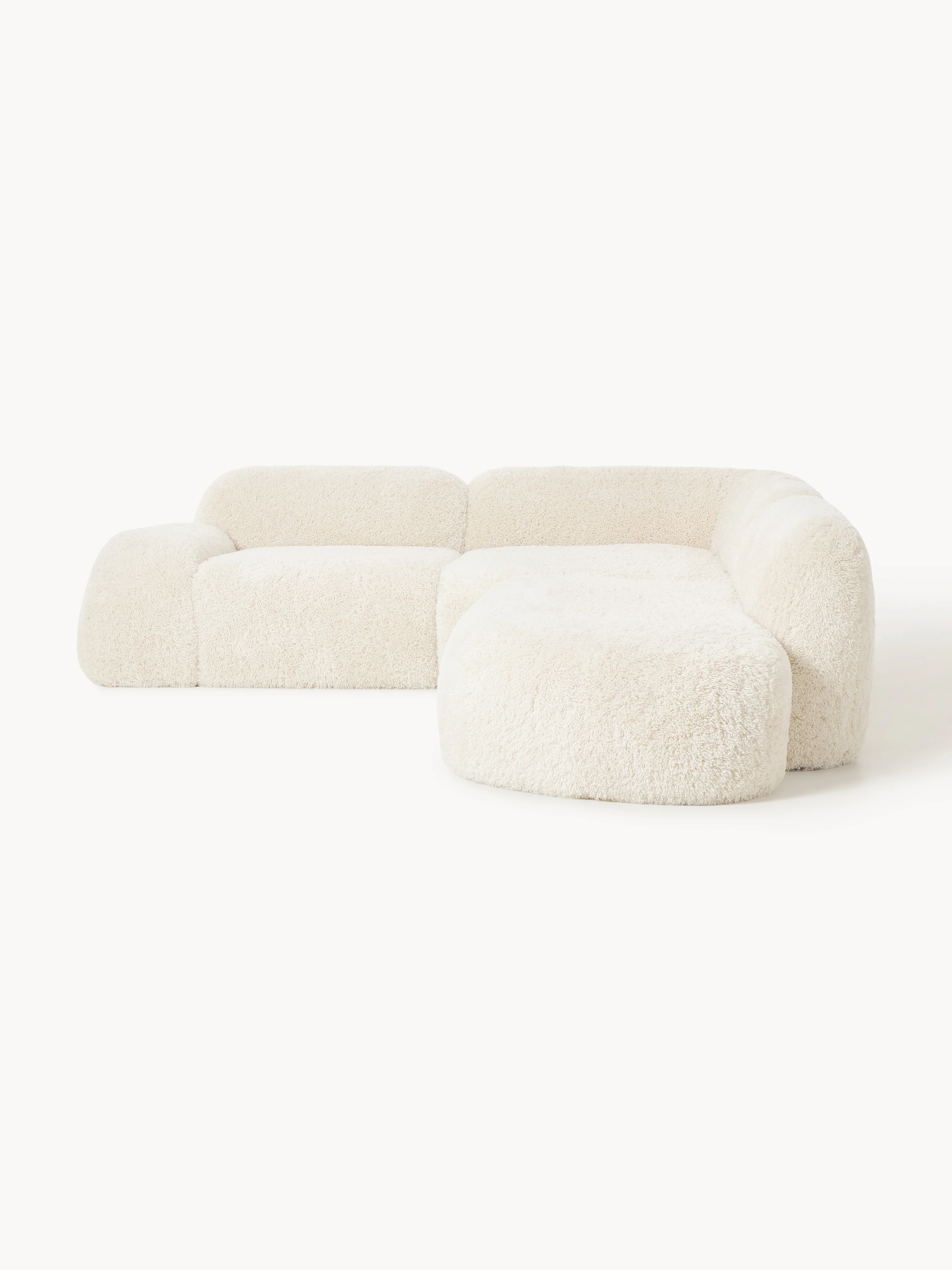 Modulaire teddy hoekbank Wolke (4-zits) met chaise longue