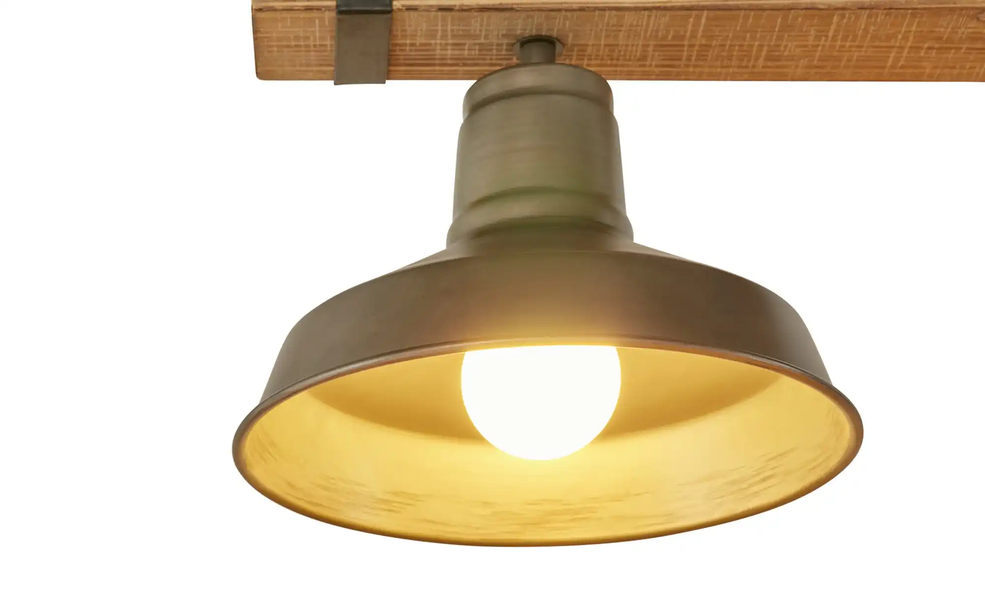 Pendelleuchte, 3-flammig, schwarz/Holz mit Tau