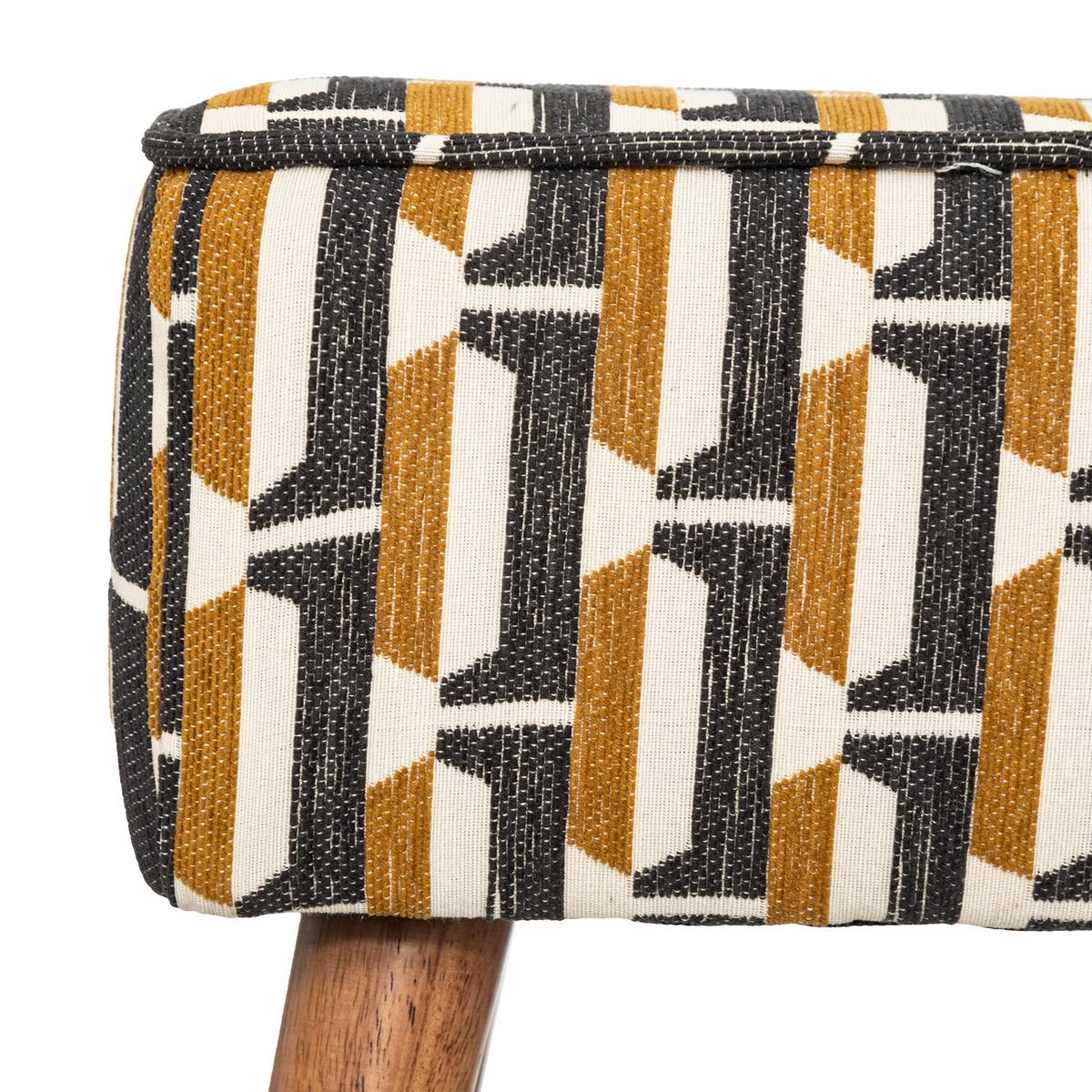 TABOURET APPOINT CHENILLE CHIARA NOIR OCRE