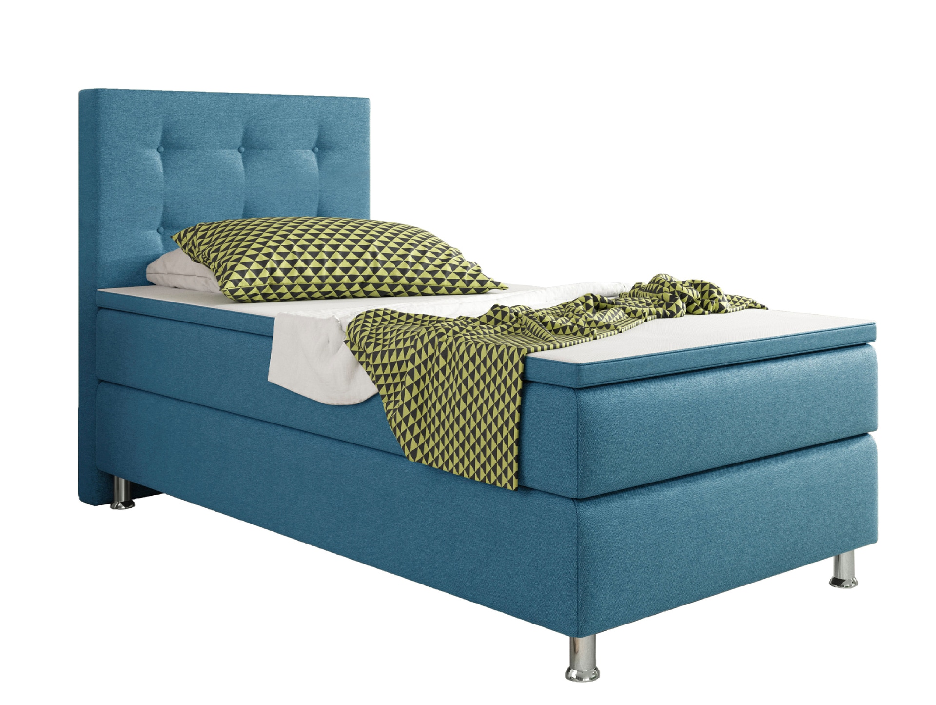 Boxspringbett KÖLN 90 x 200 cm blau