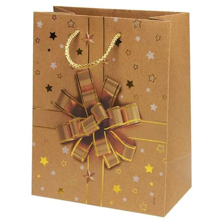 Xmas and more Geschenktasche Schleife, 10 x 18 x 23 cm, Kraftpapier