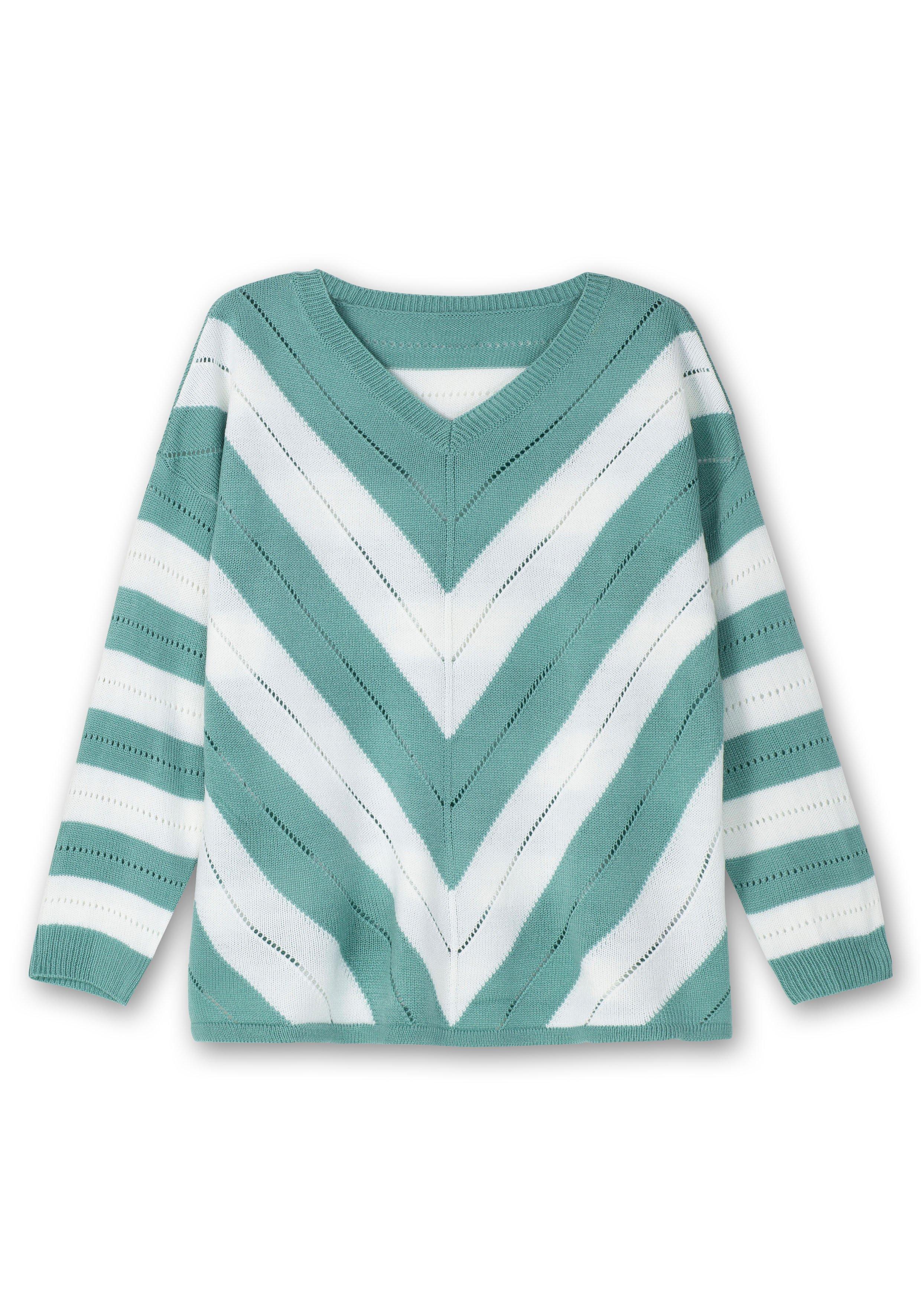 Leichter Strickpullover mit Ajourmuster