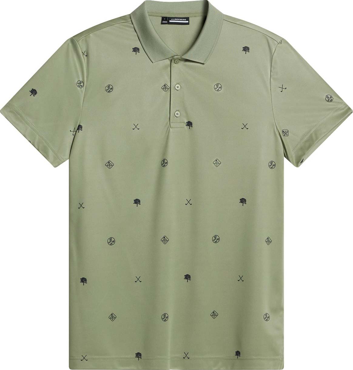 Club House Motif Polo Herre Golf Micro Olive S