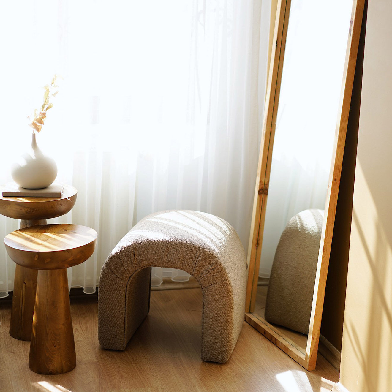 Atelier del Sofa Pouf Nu marron - 51x45x46 cm