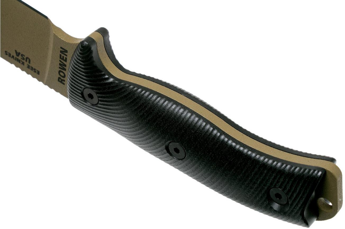 ESEE Model 6 Dark Earth Blade 3D Black G10 survivalmes 6PDE-001 zwarte schede   clip plate