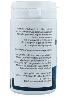 Springfield D3-Vegan 3000IU Capsules 90SG