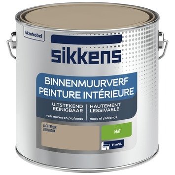 Sikkens muurverf binnen mat zachtbruin 2,5 liter