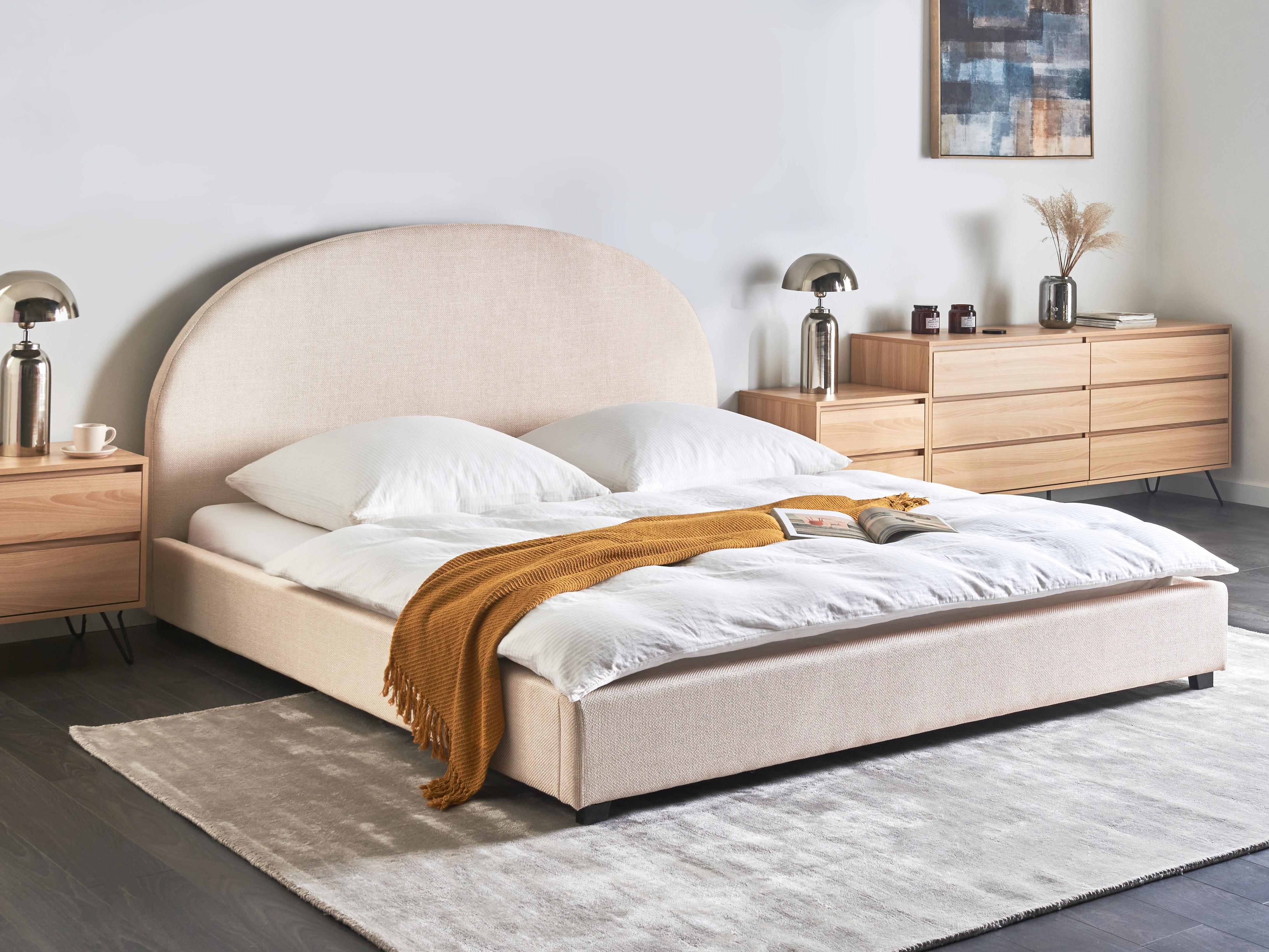 Bed Stof VAUCLUSE 180 x 200 cm Lichtbeige