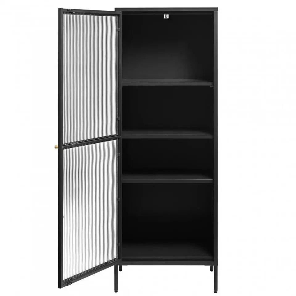 Nordic Home - Olan glazen wandkast - 160 cm - zwart