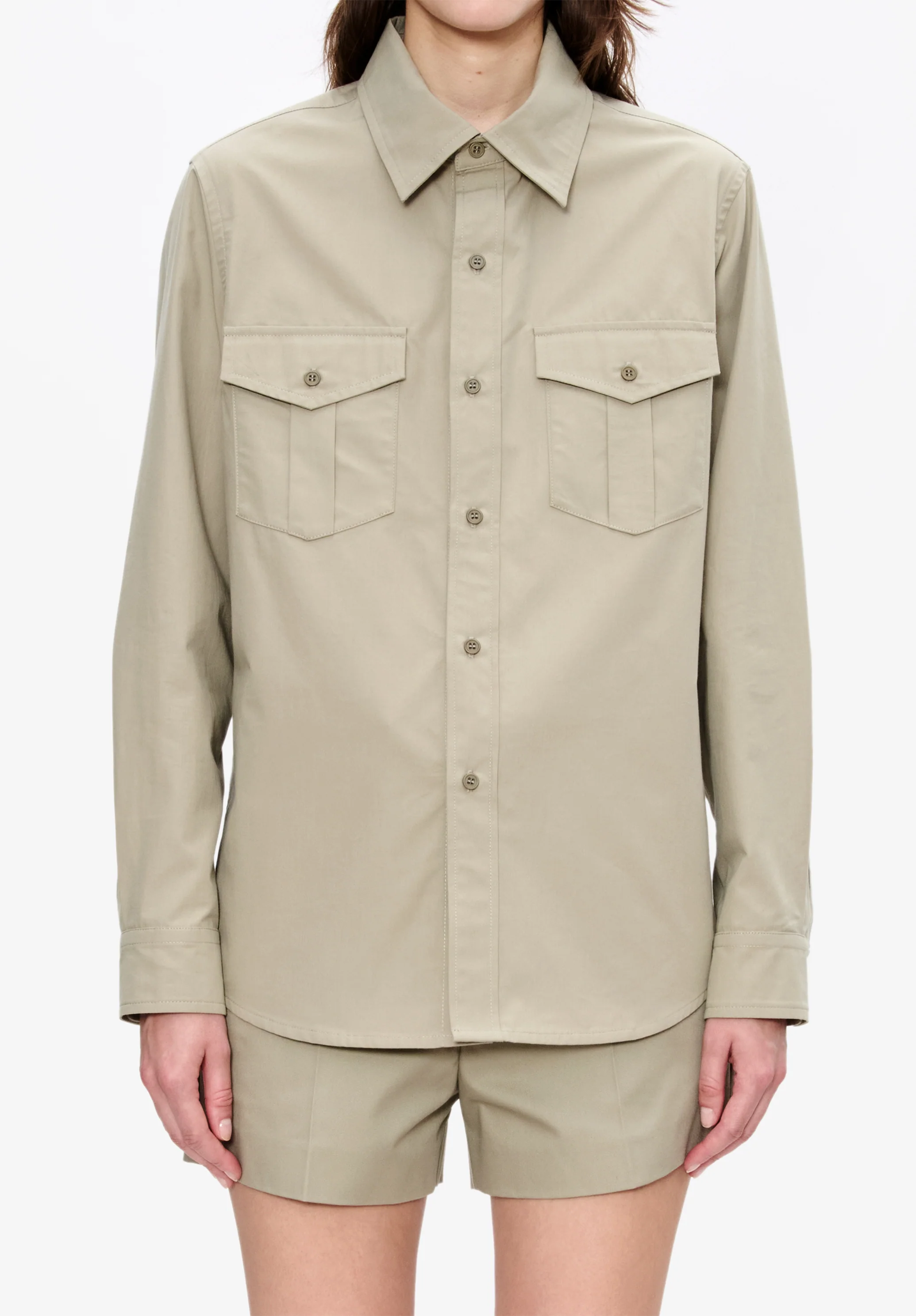 Chemise vert sauge esprit militaire - Vert sauge