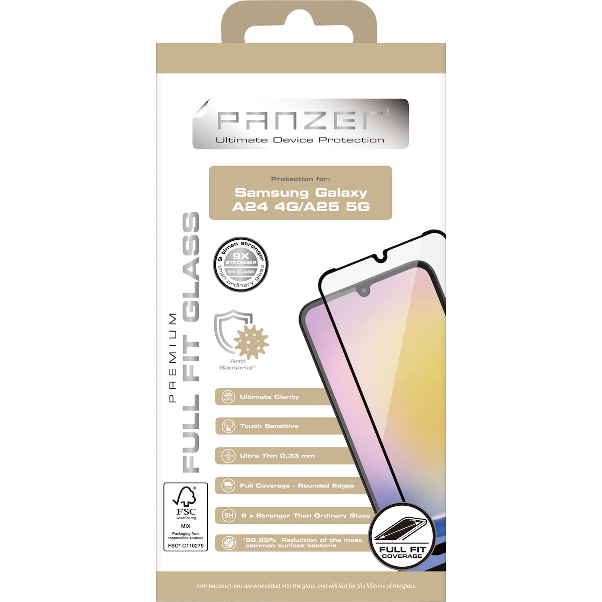 Panzer Full-Fit Samsung Galaxy A25 5G skjermbeskytter