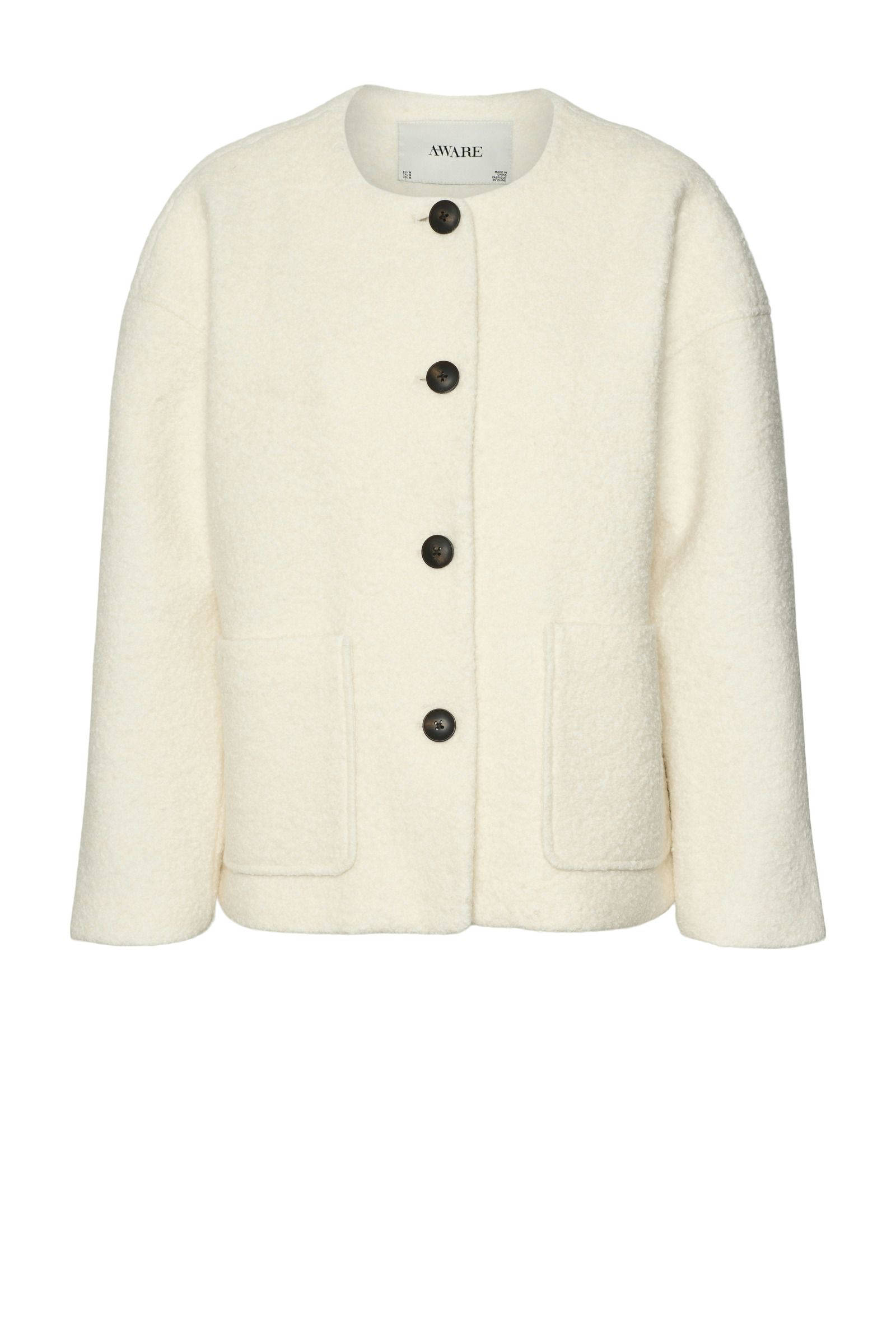 VERO MODA gewatteerde jas ecru