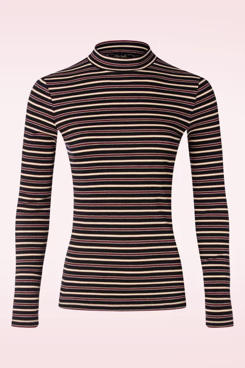 King Louie Pimm stripe turtle top in cabernet rood