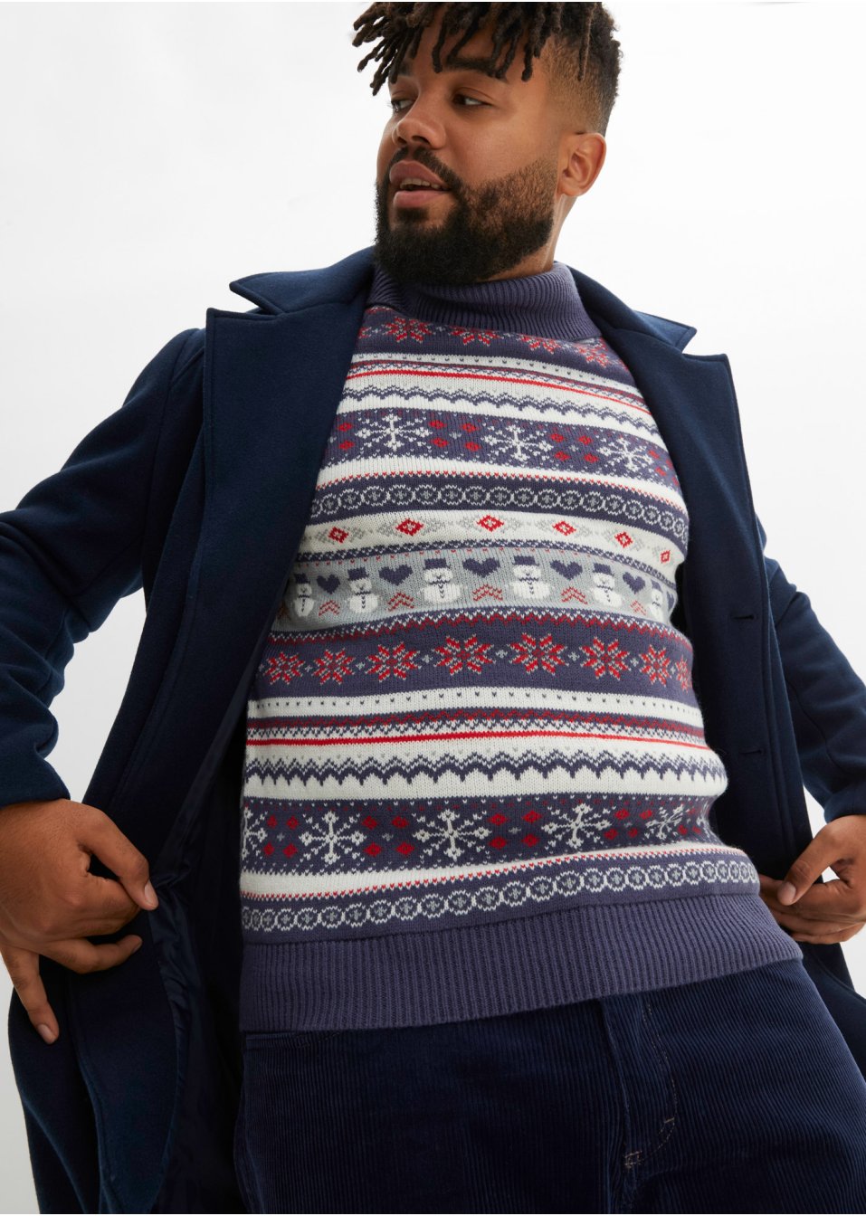 Pull à col roulé avec motif norvégien