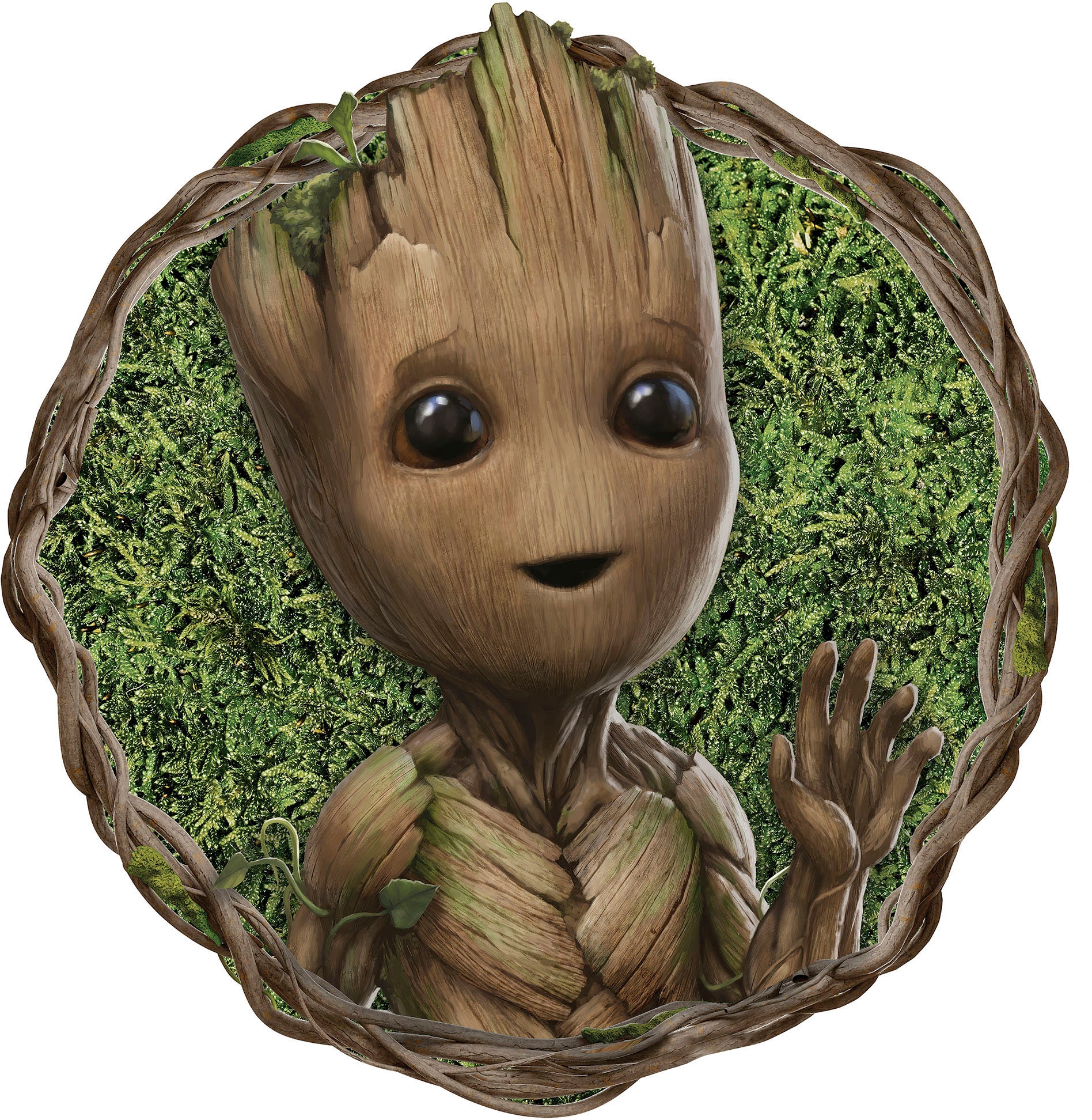Komar Wandtattoo »selbstklebendes Vlies - Groot Little Twig - Grösse 125 x 125 cm« rund und selbstklebend
