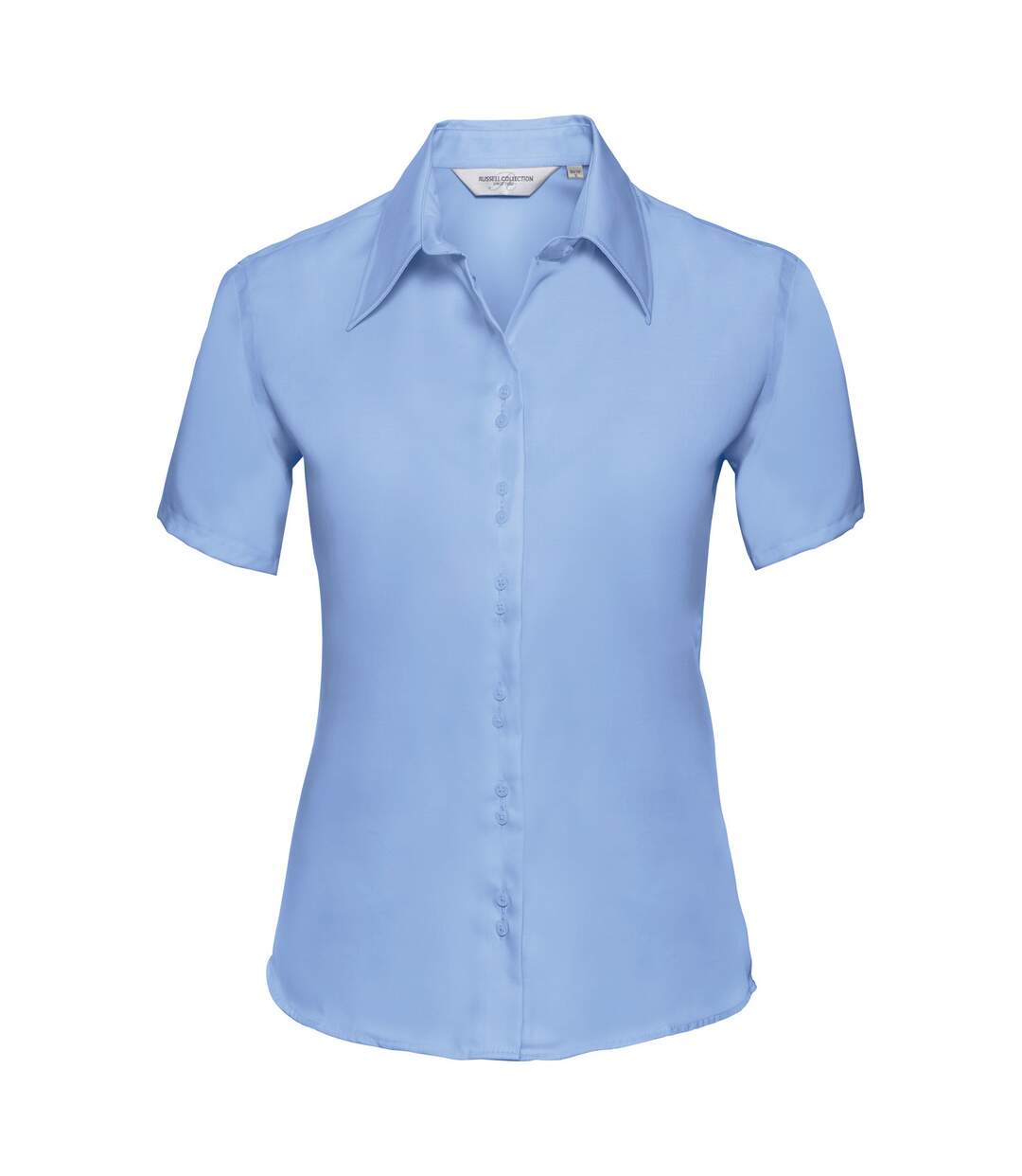 Russell Collection - Chemisier à manches courtes sans repassage - Femme (Bleu pâle) - UTBC1036