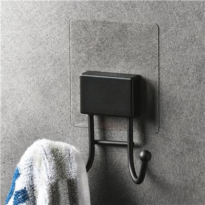 Accessoires de salle de bain noir fixation électrostatique