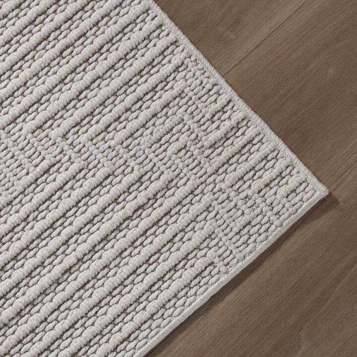 Loper vloerkleed - Hidde 3D Lines Wit | Duurzaam design