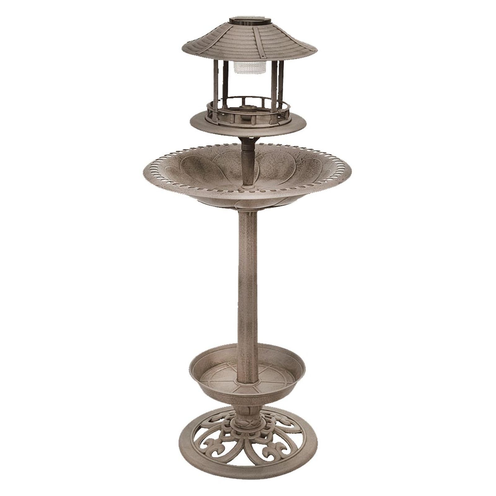 Vogeltränke - bronze - Kunststoff - mit LED Beleuchtung