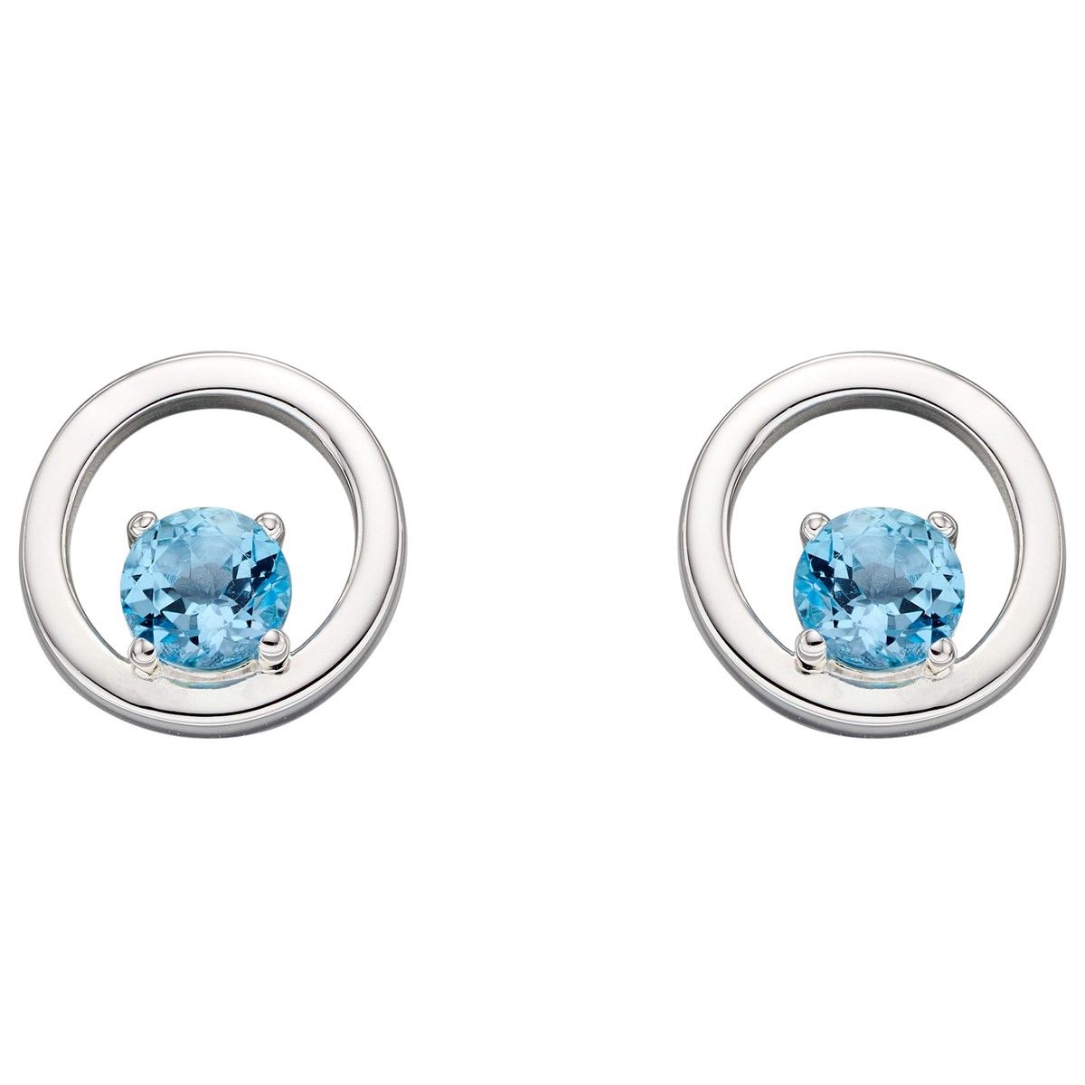 Boucle d'oreille topaze bleu en argent 925/1000