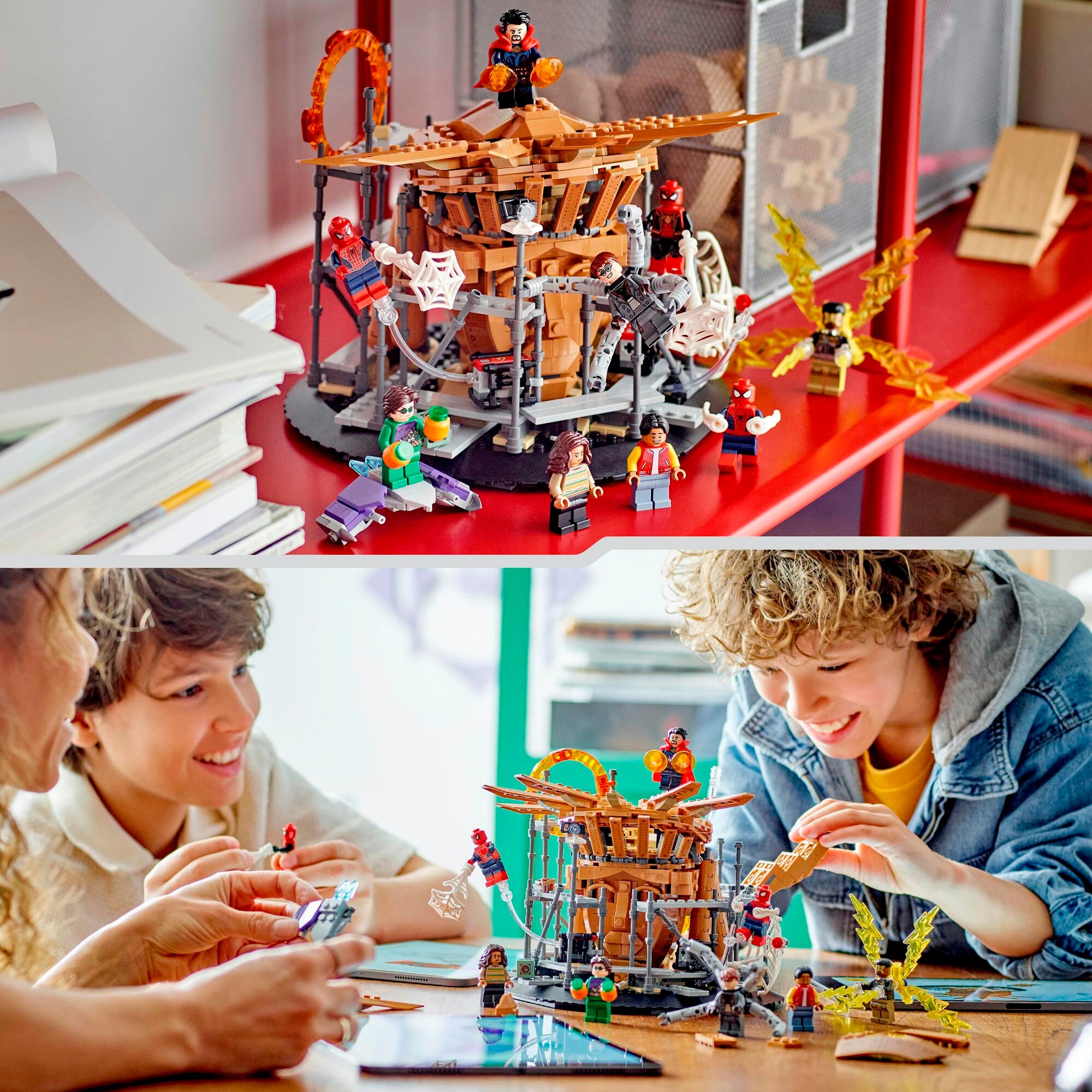 LEGO Konstruktionsspielzeug Marvel Super Heroes Spider-Mans großer Showdowns