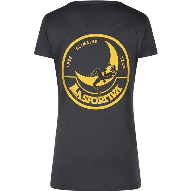 La Sportiva Climbing on the Moon T-Shirt W Carbon/Giallo