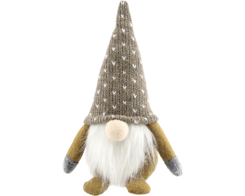 Kerstdecoratie kabouterstof 8 x 16 cm bruin