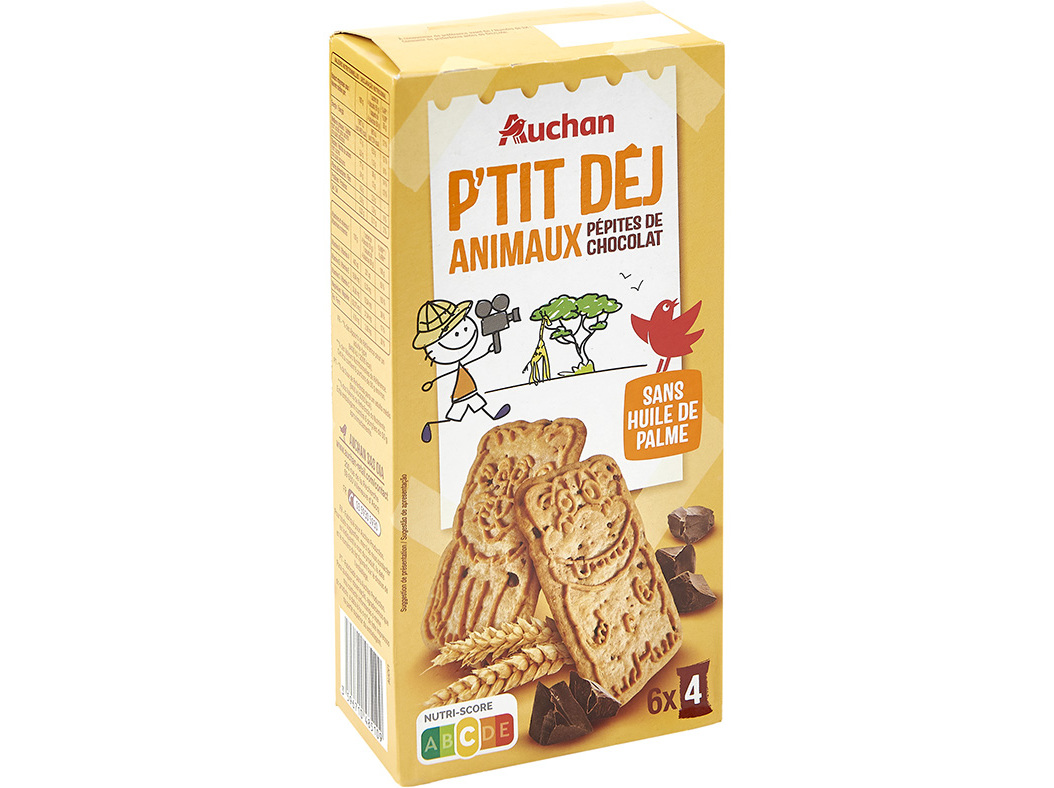 BOLACHAS AUCHAN ANIMAUX PEPITAS CHOCOLATE 300G