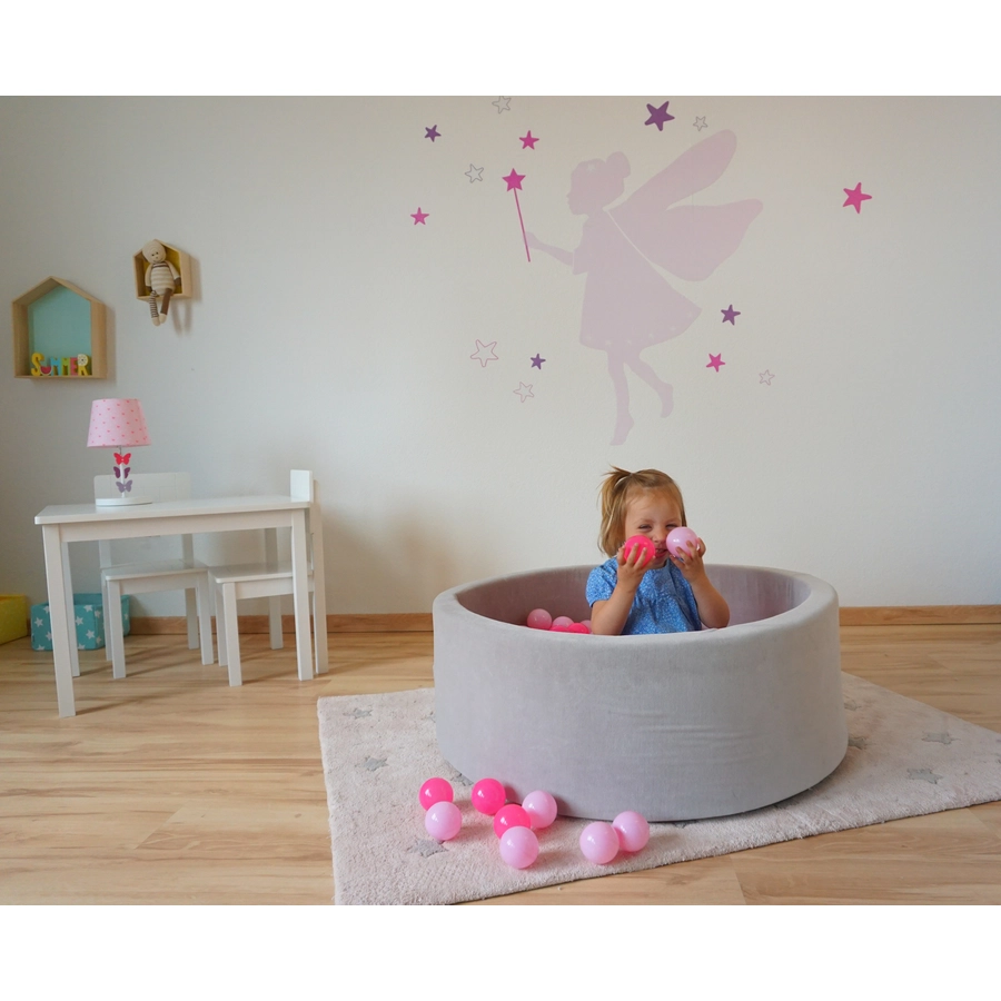 knorr toys® Bällebad soft - Grey - 300 balls soft pink grau