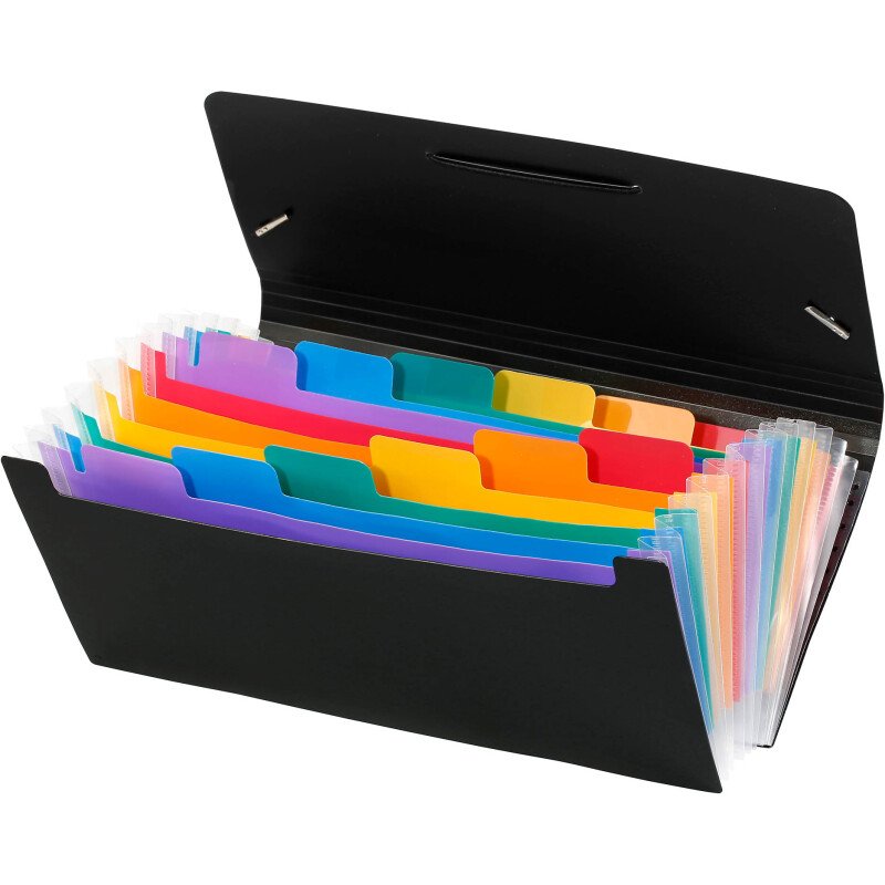 Trieur plastique format chèque 12 onglets Rainbow Class Viquel